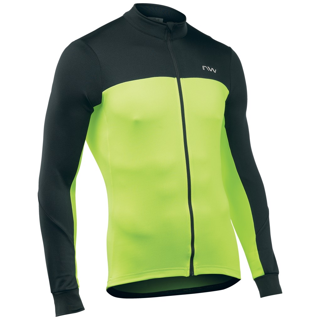 Maillot Northwave m/l FORCE 2 Crem. Negro-Amarillo Fluo 2024-25