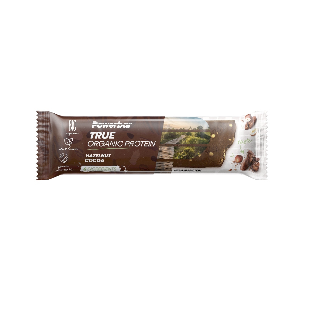 Barrita Powerbar True Organic Protein Cacao Avellana 16 un.