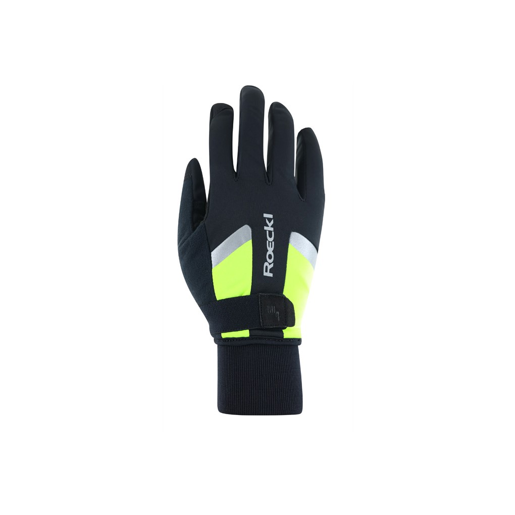 Guante Roeckl Ravensburg 3 Windproof Negro-Amarillo Fluo